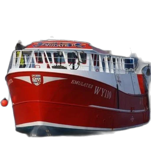 car, 3d render, photorealistic, concept art, red, white, fishing, boat transparent PNG cut-out