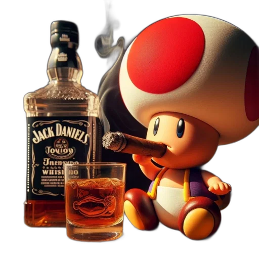 bottle, hat, animal, weapon, 3d render, pixel art, concept art, photorealistic transparent PNG cut-out