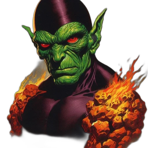 face, comic book art, concept art, fantasy art, green-skinned, character, pointed, ears transparent PNG cut-out
