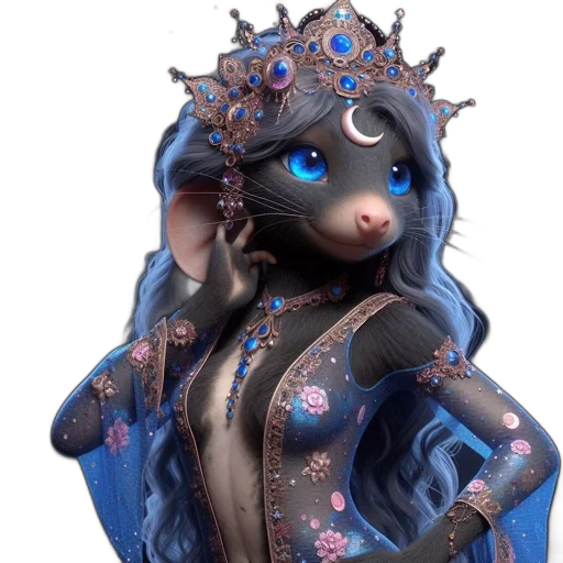 dress, jewelry, crown, robot, 3d render, concept art, fantasy art, photorealistic transparent PNG cut-out