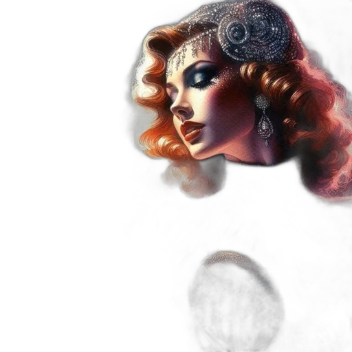 jewelry, crown, face, comic book art, fantasy art, photorealistic, concept art, outer space transparent PNG cut-out