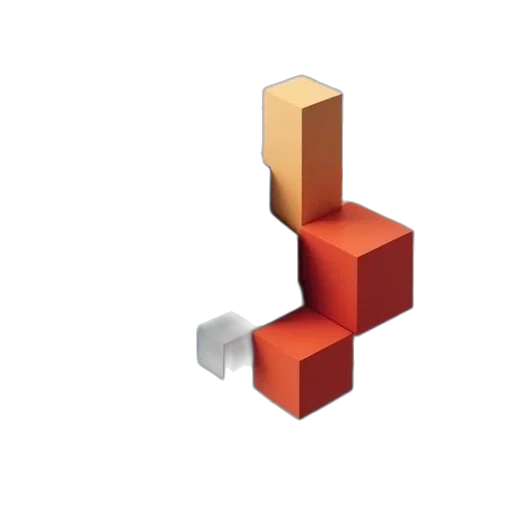 furniture, 3d render, pixel art, abstract transparent PNG cut-out