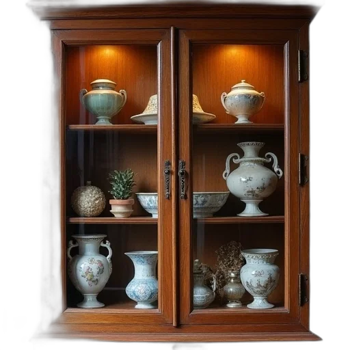 furniture, jewelry, face, 3d render, photorealistic, earth tones, wooden, cabinet transparent PNG cut-out