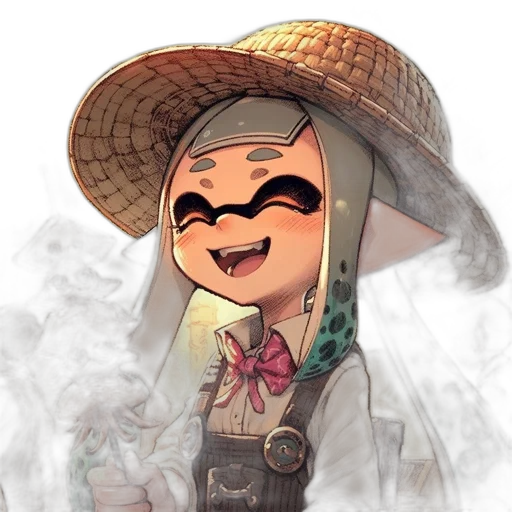 hat, mask, staff, weapon, watercolor, anime, concept art, cartoon transparent PNG cut-out