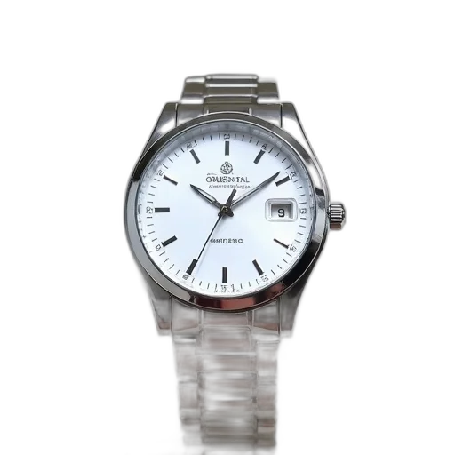jewelry, silver, wristwatch, white, dial, bracelet, displayed, cushion transparent PNG cut-out