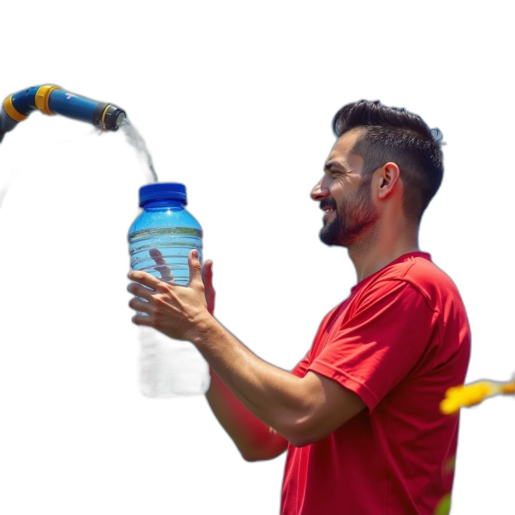 bottle, staff, weapon, robot, 3d render, photorealistic, concept art, underwater transparent PNG cut-out
