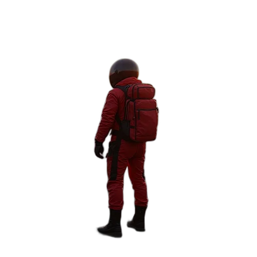 jacket, robot, creature, staff, 3d render, concept art, pixel art, cyberpunk transparent PNG cut-out