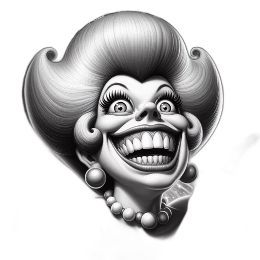 hair, face, crown, mask, photorealistic, cartoon, concept art, pencil sketch transparent PNG cut-out