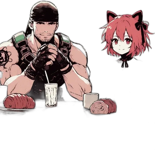 weapon, animal, staff, anime, concept art, cyberpunk, pixel art, red transparent PNG cut-out