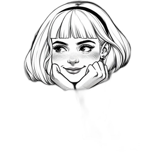 face, mask, hair, jewelry, cartoon, concept art, pencil sketch, anime transparent PNG cut-out