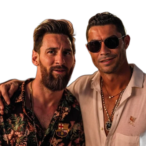jacket, hair, two, men, one, floral, barcelona, shirt transparent PNG cut-out