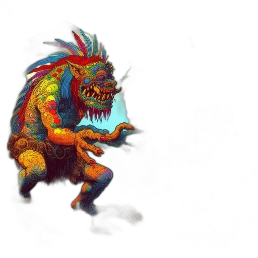 creature, dragon, animal, staff, concept art, fantasy art, watercolor, pixel art transparent PNG cut-out
