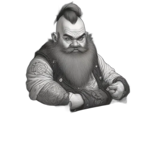 staff, face, creature, fantasy art, concept art, pencil sketch, photorealistic, bearded transparent PNG cut-out