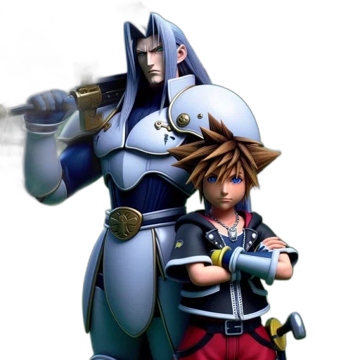 weapon, sword, concept art, 3d render, sephiroth, sora, two, kingdom transparent PNG cut-out