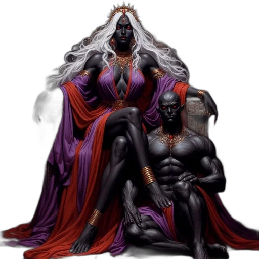 crown, concept art, comic book art, fantasy art, dark, regal, woman, purple transparent PNG cut-out
