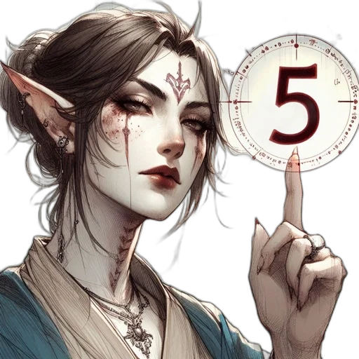 fantasy art, concept art, comic book art, watercolor, earth tones, pastel, red, elf-like transparent PNG cut-out