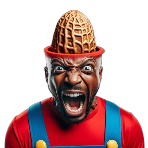hat, face, robot, creature, 3d render, concept art, photorealistic, man transparent PNG cut-out