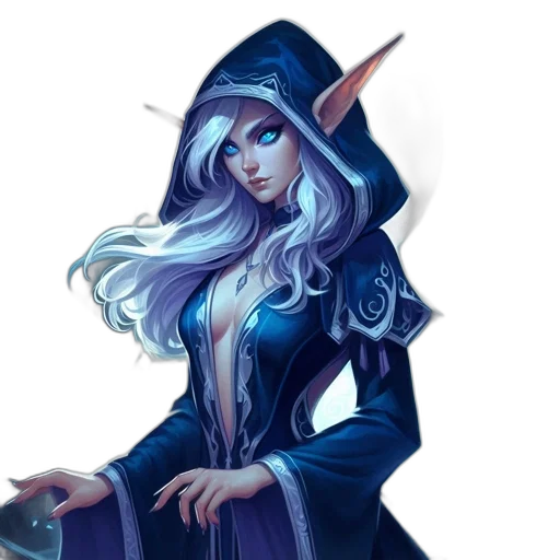 staff, jacket, fantasy art, concept art, pixel art, anime, blue, dark transparent PNG cut-out