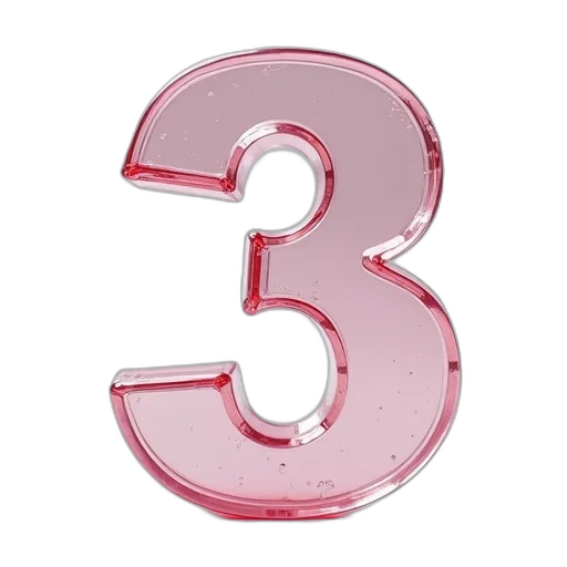 3d render, alphabet, made, out, transparent, plastic, number transparent PNG cut-out