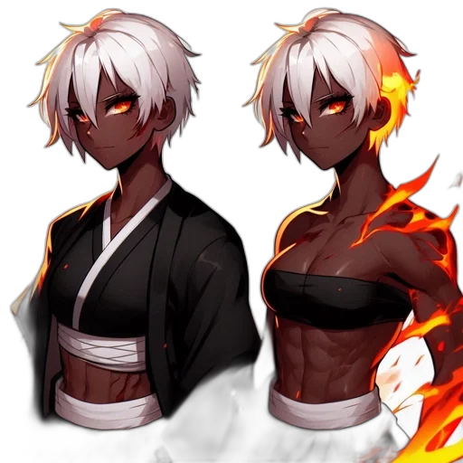 jacket, concept art, anime, pixel art, fantasy art, fire, dark, monochrome transparent PNG cut-out