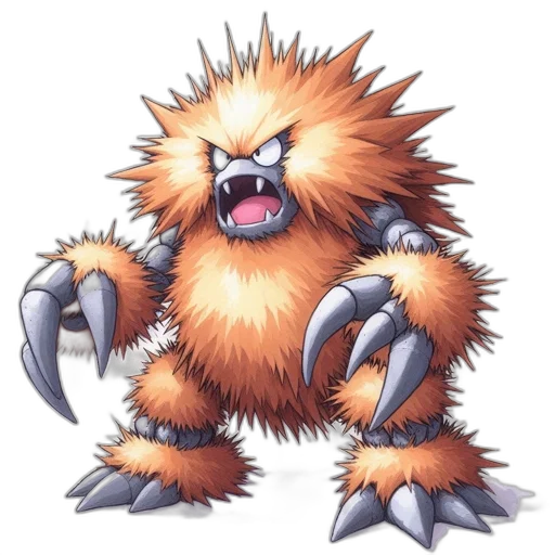 creature, animal, hair, staff, concept art, pixel art, orange, fur transparent PNG cut-out