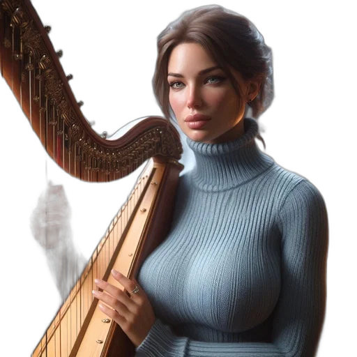 dress, staff, fantasy art, concept art, photorealistic, oil painting, earth tones, woman transparent PNG cut-out