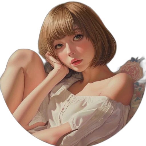 face, dress, jewelry, flower, oil painting, photorealistic, fantasy art, pixel art transparent PNG cut-out