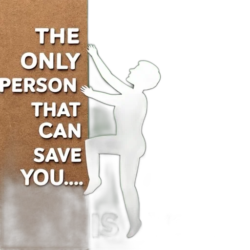 3d render, paper, cutout, person, climbing, wall, words, only transparent PNG cut-out