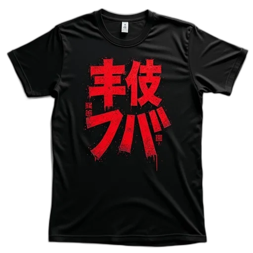 3d render, black, t-shirt, graphic, design, featuring, red, text transparent PNG cut-out
