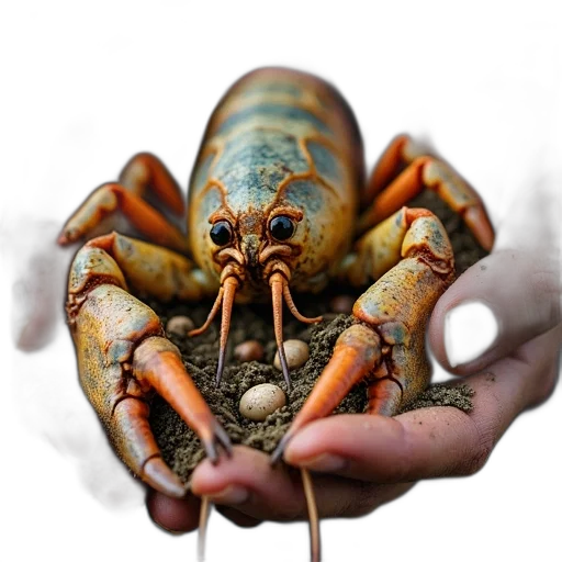 creature, animal, food, crown, photorealistic, 3d render, concept art, close-up transparent PNG cut-out