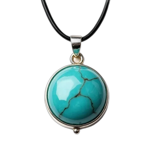 jewelry, silver, pendant, turquoise, gemstone, displayed, against, white transparent PNG cut-out