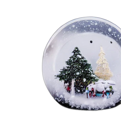 photorealistic, snow, globe, two transparent PNG cut-out
