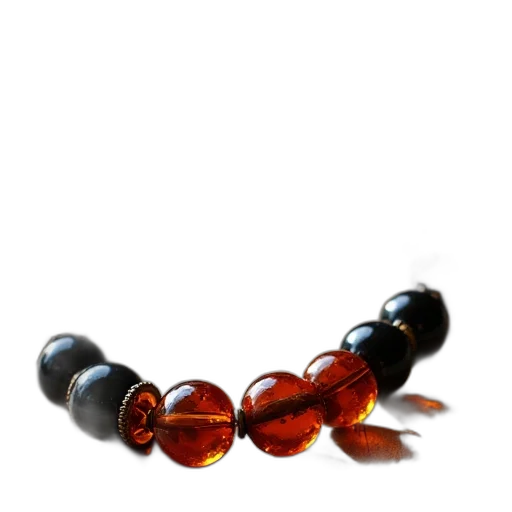 jewelry, crown, staff, 3d render, baltic, amber, black, beads transparent PNG cut-out