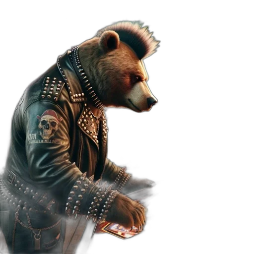 animal, jacket, creature, concept art, 3d render, cyberpunk, photorealistic, anthropomorphic transparent PNG cut-out