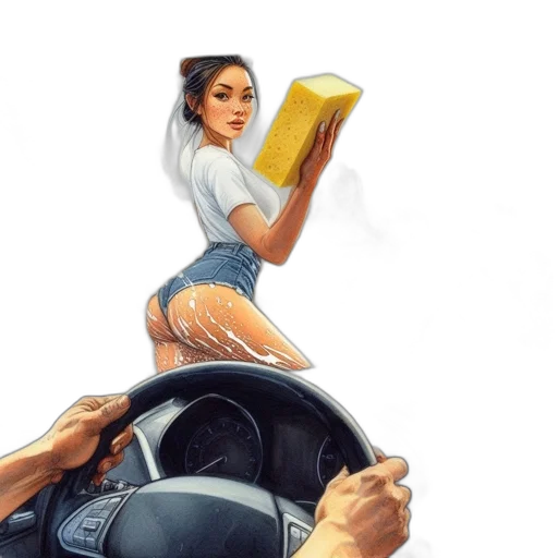 car, concept art, comic book art, photorealistic, fantasy art, within, interior, seen transparent PNG cut-out