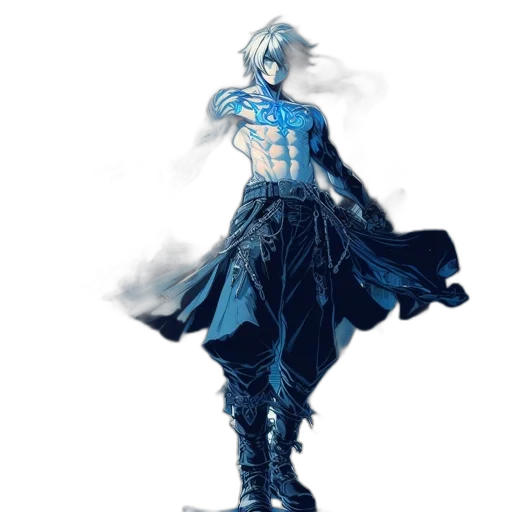 sword, dress, robot, concept art, fantasy art, pixel art, comic book art, blue transparent PNG cut-out