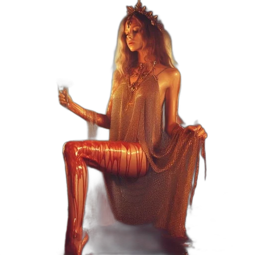 dress, hair, staff, furniture, concept art, fantasy art, photorealistic, oil painting transparent PNG cut-out