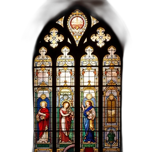 3d render, stained, glass, window transparent PNG cut-out