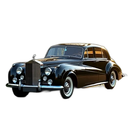 car, photorealistic, 3d render, concept art, black, vintage, sleek, design transparent PNG cut-out