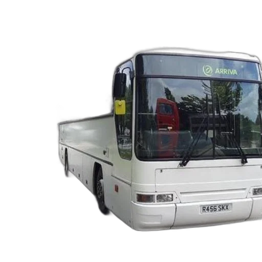 3d render, photorealistic, white, bus, word, arriva, front, parked transparent PNG cut-out