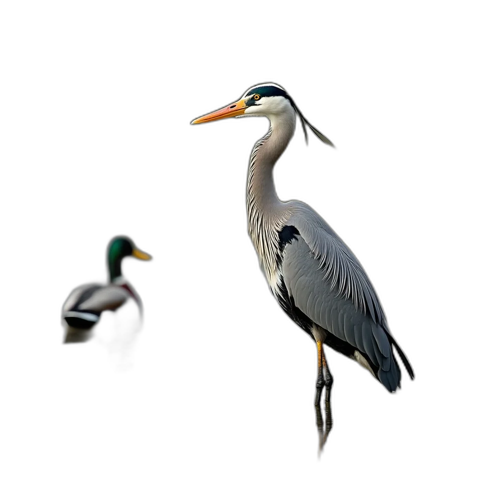 animal, creature, jewelry, crown, 3d render, photorealistic, underwater, heron transparent PNG cut-out