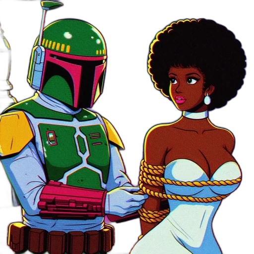 robot, concept art, comic book art, outer space, fire, two, people, depicted transparent PNG cut-out