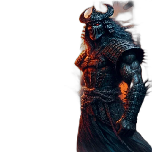 dragon, sword, mask, concept art, fantasy art, comic book art, 3d render, dark transparent PNG cut-out