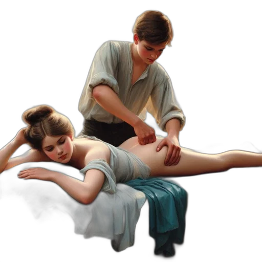 staff, oil painting, photorealistic, concept art, young, couple, relaxes, near transparent PNG cut-out