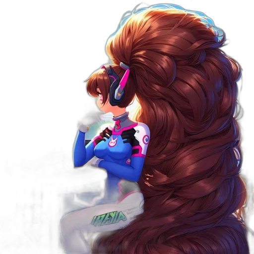 hair, creature, staff, mask, concept art, fantasy art, anime, pixel art transparent PNG cut-out