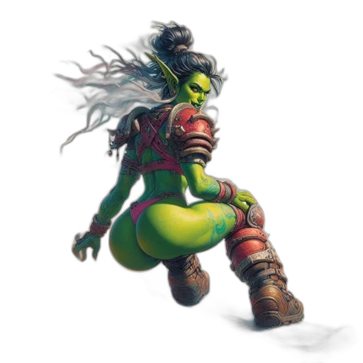 staff, concept art, fantasy art, comic book art, 3d render, green, neon, orc-like transparent PNG cut-out