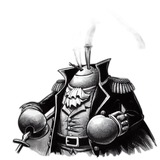 staff, jacket, robot, mask, concept art, comic book art, fantasy art, pencil sketch transparent PNG cut-out