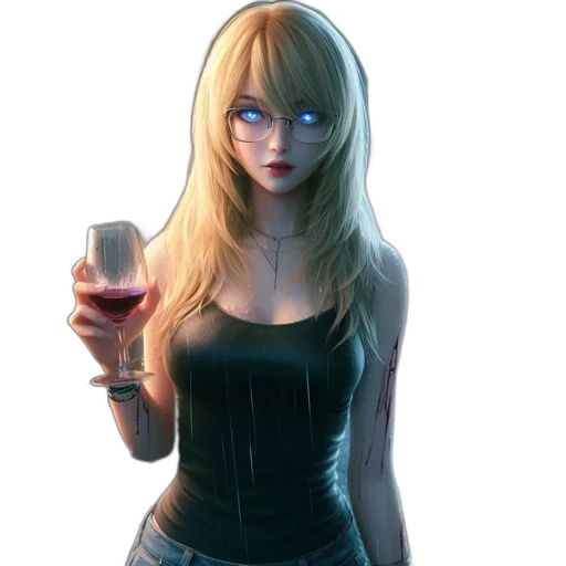 robot, bottle, dress, face, concept art, fantasy art, comic book art, 3d render transparent PNG cut-out