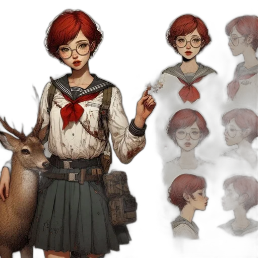 dress, concept art, fantasy art, comic book art, anime, red, earth tones, dark transparent PNG cut-out