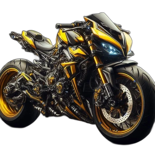 weapon, concept art, photorealistic, 3d render, fantasy art, futuristic, black, gold transparent PNG cut-out